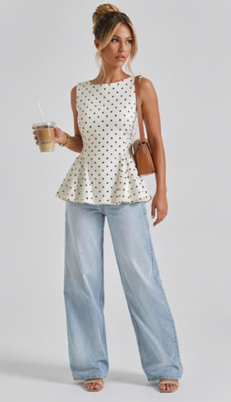 Blusa Siren Lunares – Elegancia Atemporal