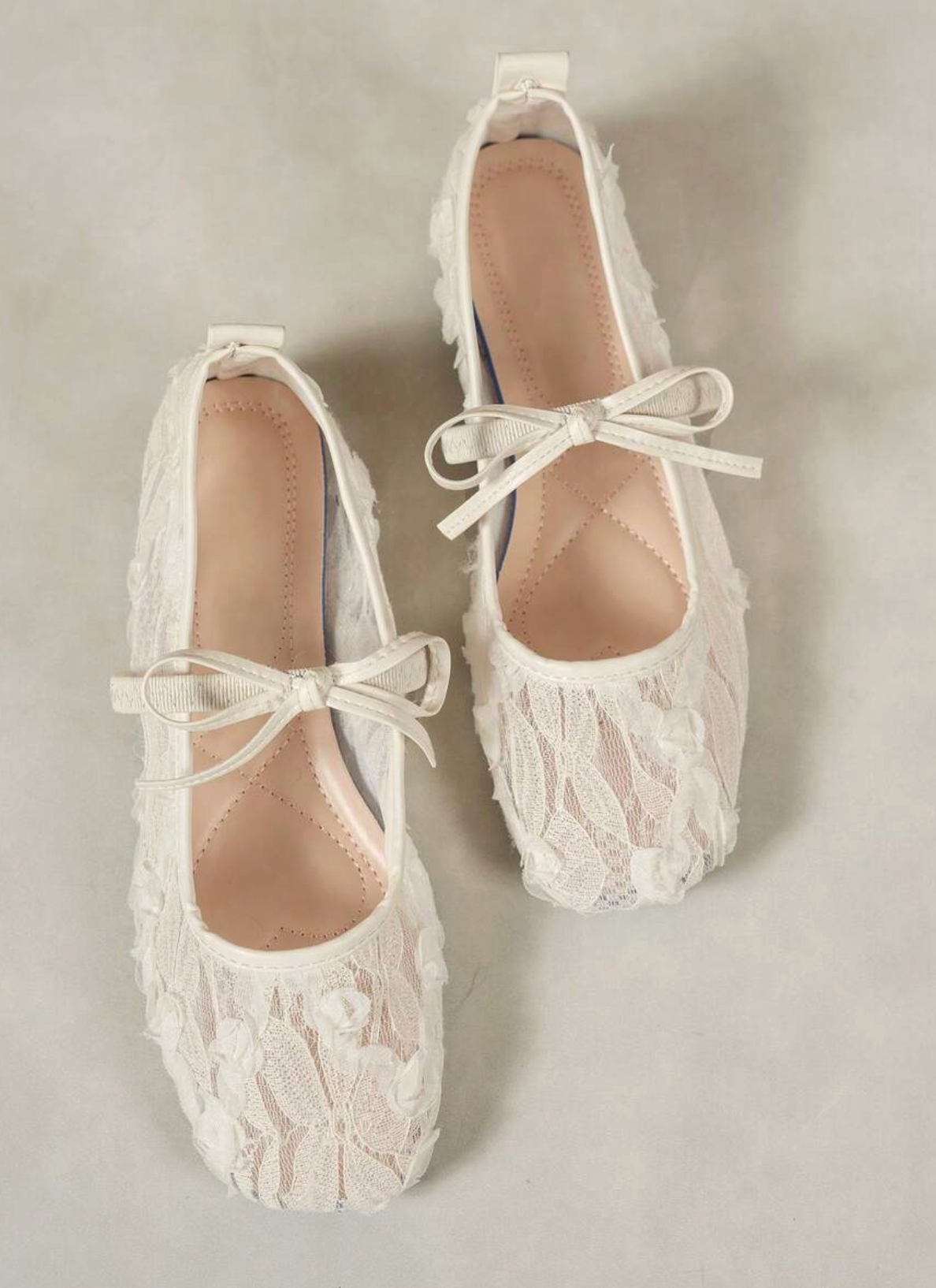 Bailarinas Blancas Lazo Floral