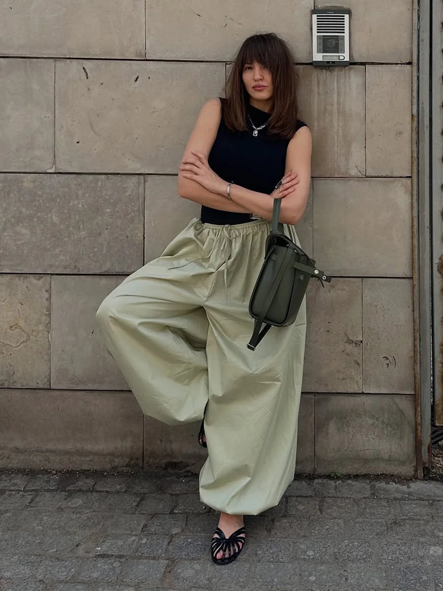 PANTALONES ANCHOS DE ALGODÓN