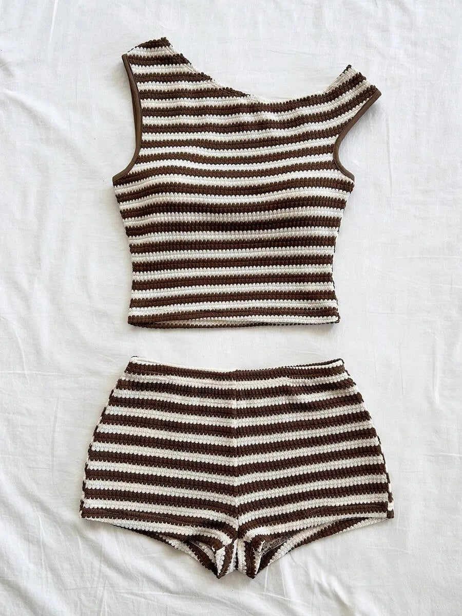 Conjunto Riviera Rayas de Punto – Top y Shorts